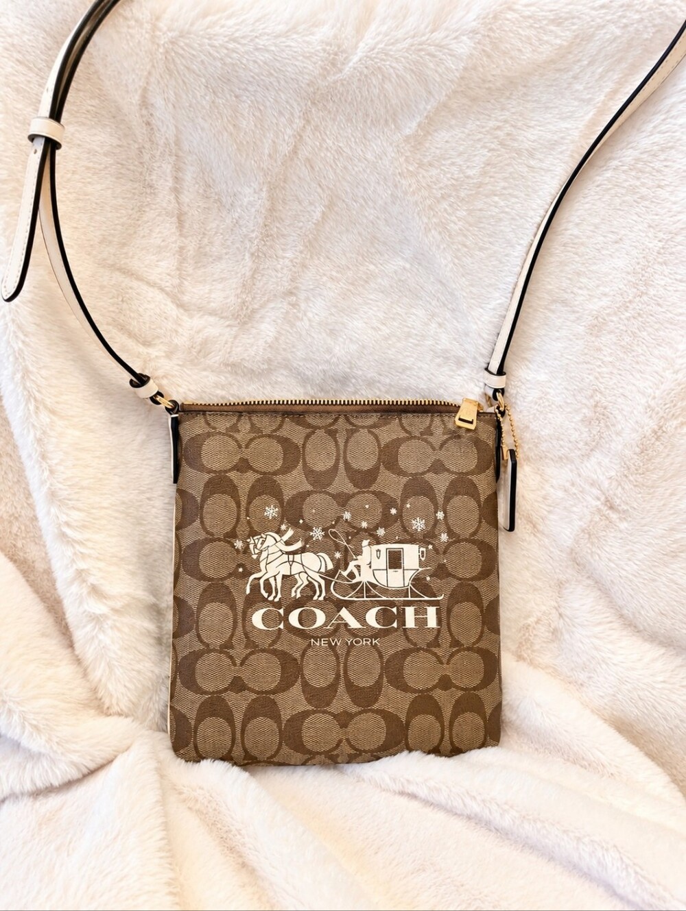 Coach Mini Rowan Horse & Sleigh Signature Crossbody Bag CN767 LIKE NEW